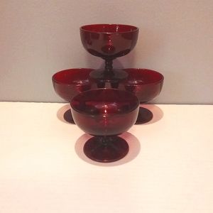 Ruby compote glasses